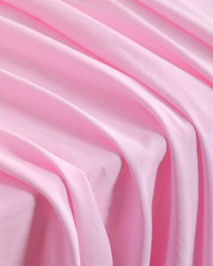 NTBAY Twin Comforter Set with Sheets, 5 Pieces Soft and Breathable Twin Bedding Set, Twin Bed in a Bag, Down Alternative Comforter Set Solid Color All Season, Kids Bedding Set, Pink