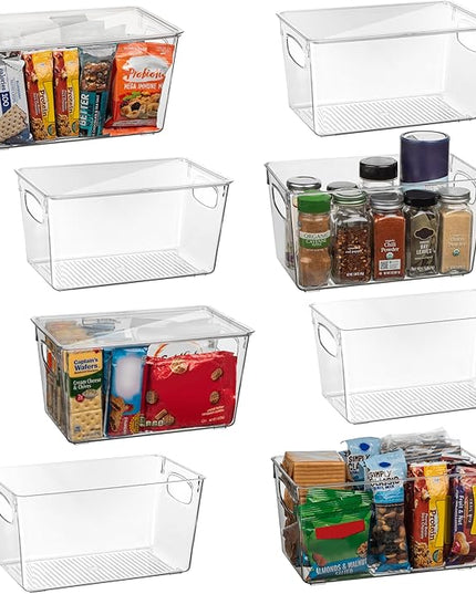 ClearSpace Plastic Pantry Organization and Storage Bins with Lids – Perfect Kitchen Organization or Kitchen Storage – Fridge Organizer, Refrigerator Organizer Bins, Cabinet Organizers