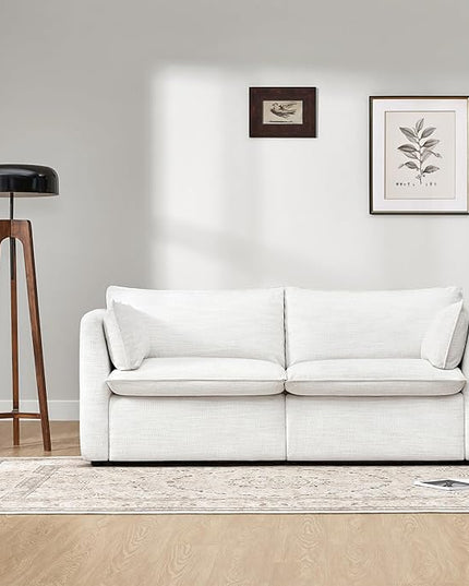 CHITA Luxury Oversized Loveseat Sectional Sofa Couch, Premium Down Filled Modular Sectional Sofa, FSC Certified, 80‘’ Width, 2 Seat Cloud Couch for Living Room, Cream