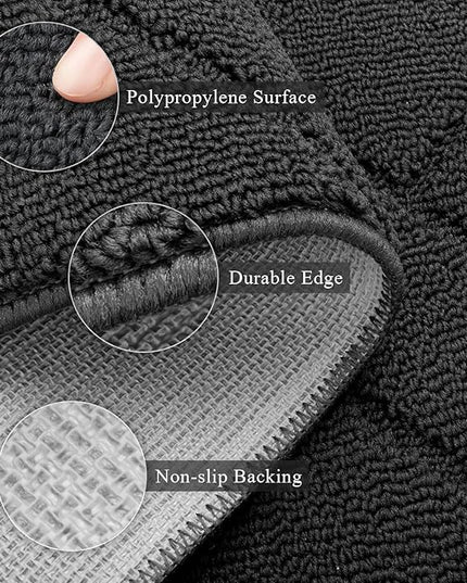 hicorfe Indoor Doormat,Front Back Door Mat Rubber Backing Non Slip Door Mats 24"x71" Absorbent Resist Dirt Entrance Doormat Inside Floor Mats for Entryway Washable Low-Profile(Charcoal)