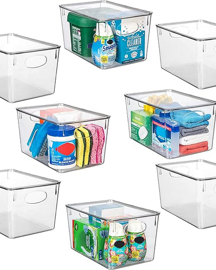 ClearSpace Plastic Storage Bins With lids, 8 Pack – Perfect Pantry Organization and Storage – Fridge Organizer, Pantry Storage Containers and Storage Bins, Cabinet Organizers