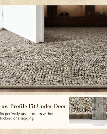 MontVoo Door Mat Indoor Entrance Doormat, Absorbent Durable Rubber Non Slip Front Door Mat for Inside Entry Entryway Dirt Trapper Welcome Mat, Grey Brown 17''x30''