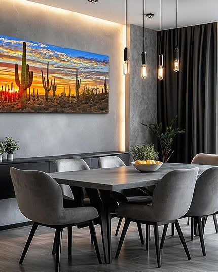 Canvas Wall Art for living room cactus plant Landscape painting bathroom Wall Decor Ready to Hang Home Decorations bedroom kitchen inspirational Canvas prints posters painting wall mural Artwork