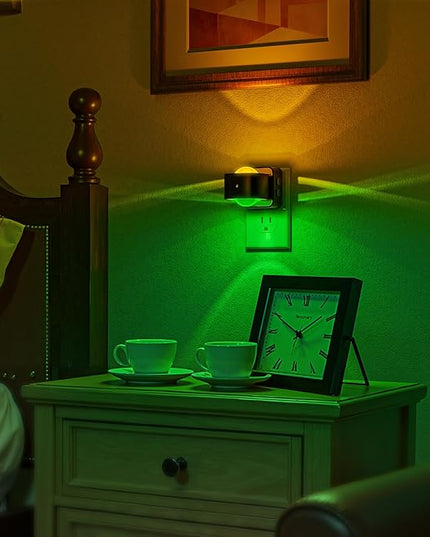 Briignite Night Light Projector, RGB Color Changing Night Light for Kids, 180° Rotating Night Lights Plug into Wall, Dusk to Dawn Sensor, RGB Ambient Lighting for Gaming Room Bathroom Gifts, 2 Pack