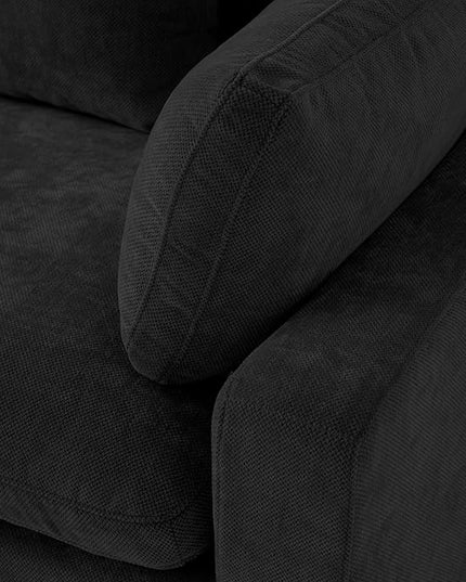 WJShome 83" Cloud Couch Sectional for Living Room, Down Filled Modular Sectional Sofa,Love Seat Sofas,Convertible Couch, Sofa Covers Washable&Replaceable,Black