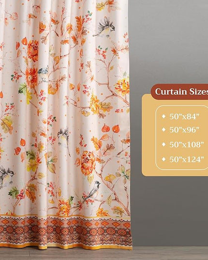 Maison d' Hermine Curtains for Living Room 100% Cotton 84 inch Length One Panel Light Filtering Curtains for Bedroom Windows with Rod and Loop Pockets Drapes (Kelim Prairie, 50" W x 84" L)