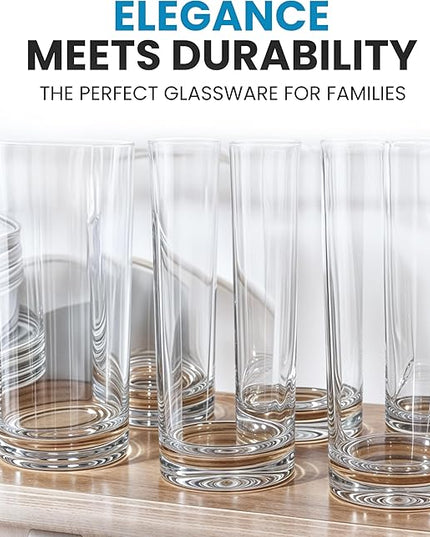 Zulay Kitchen Acrylic Glasses Drinkware - 6 Piece Unbreakable Plastic Tumblers - BPA-Free, Reusable Plastic Drinking Glasses for Home & Outdoors - Stackable, Lead-Free & Dishwasher Safe - (16 oz)
