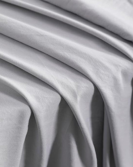 NTBAY Twin Comforter Set with Sheets, 5 Pieces Soft and Breathable Twin Bedding Set, Twin Bed in a Bag, Down Alternative Comforter Set Solid Color All Season, Kids Bedding Set, Light Grey