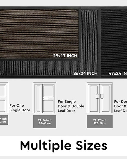 tchdio Front Door Mat Outside Entrance, Dirt Trapper Doormat-Entrance Welcome Matt Durable, Heavy Duty Entry Mat Non Slip Rubber Mats for Outside Stain Resist Door Mats for Entryway, 24"x47" Brown