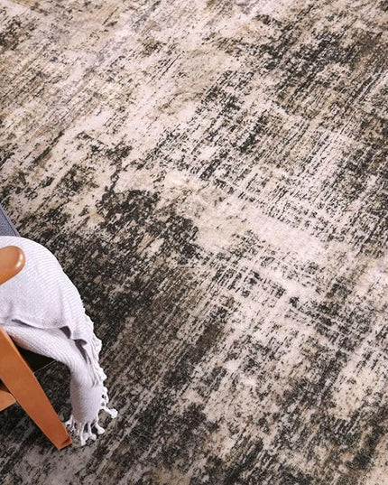 IOHOUZE Small Abstract Area Rug 2x3 Ft Entryway Rugs Washable Door Mat Indoor Entrance, Rubber Backed Throw Rugs, Printed Faux Wool Non Slip Floor Carpet for Foyer Front Door Sink, Brown/Rust