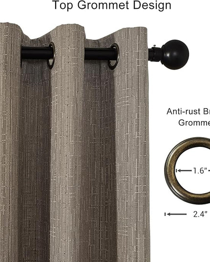 Linen Curtains 205 inch Length 2 Panels for High Ceiling Extra Long Thick Faux Linen Window Drapes Burlap Textured Curtains with Grommet for 2 Story High Living Room (52x205 Dark Coffee)