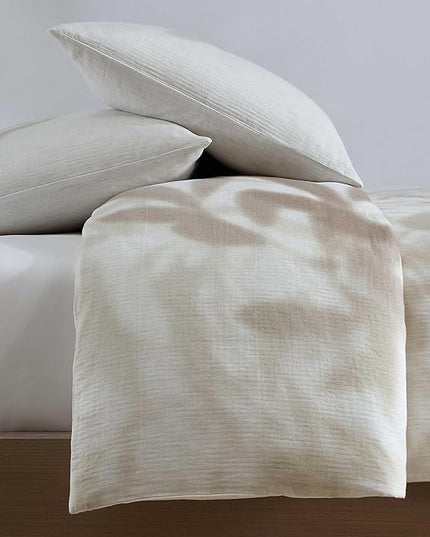 Calvin Klein - King Duvet Cover Set, Soft Cotton Bedding with Matching Shams, Floral Bed Essentials, Oeko-Tex Certified (Shadow Branches Beige, King)