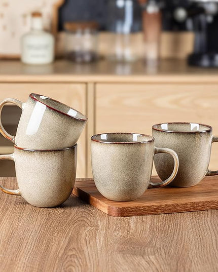 AmorArc 12oz Coffee Mugs, Ceramic Coffee Mugs set of 6 for Man, Woman, Dad, Mom, Modern Coffee Mugs with handle for Latte/Cappuccino/Milk/Cocoa. Dishwasher&Microwave Safe