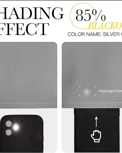 NICETOWN Extra Wide Sliding Door Curtains, Thermal Insulated Blackout Patio Curtain for Sliding Glass/French Door (Silver Grey, W80 x L84)