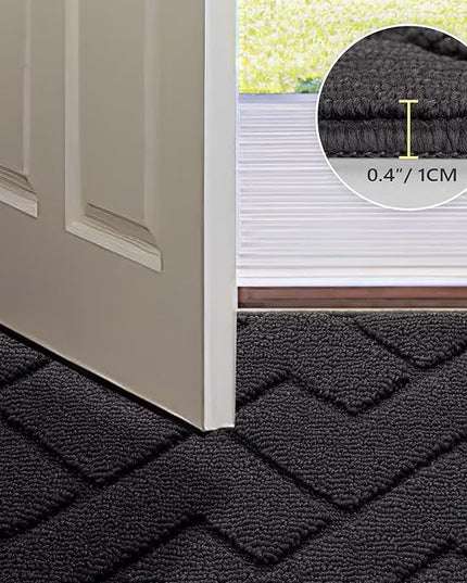 hicorfe Indoor Doormat,Front Back Door Mat Rubber Backing Non Slip Door Mats 47"x71" Absorbent Resist Dirt Entrance Doormat Inside Floor Mats for Entryway Washable Low-Profile (Charcoal)