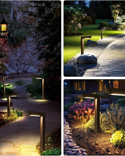 Energetic 3CCT Low Voltage Landscape Lights, 5W 200LM IP65 Waterproof LED Pathway Lights, 50000 Hrs, Outdoor Landscape Lighting, Square Modern Side Lit, Die-cast Aluminum Housing, ETL Listed, 6 Pack