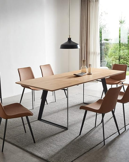 ZckyCine 51"-67" Expandable Modern Dining Table | Rectangular Solid Wood Extendable Design | Space-Saving Multifunctional Kitchen & Home Furniture for Small Spaces, Family Dining Rooms