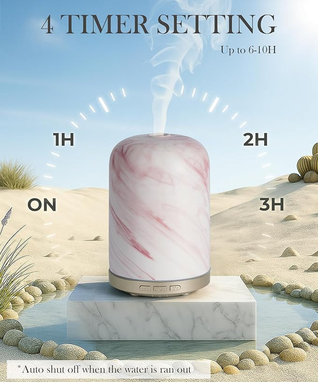 Essential Oil Diffuser – 2.4MHz Ultrasonic Aromatherapy Diffuser, Health Night Light, Timer & Auto Shut-Off, BPA-Free, 120ml Oil Diffuser for Home, Office, Spa, Yoga, Hotel