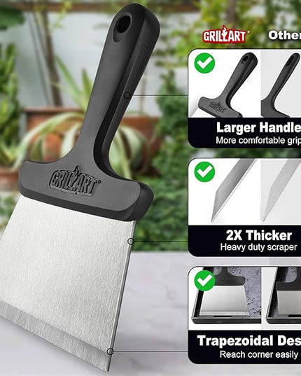 GRILLART Grill Scraper Griddle Cleaning Kit for Blackstone, Flat Top Grill Cleaning Kit (Griddle Scraper Only)