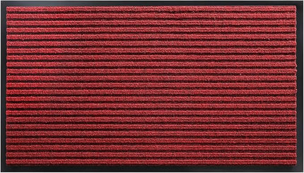 Yimobra Front Door Mat Outdoor Indoor Entrance, 100% Waterproof All-Season All Weather Doormat, Welcome Matt Outside Entry, Non Slip, Low Profile, Heavy Duty Patio Porch Floor Mats,36 x 17,Black Red