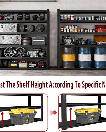 Heavy Duty Storage Shelves Unit, Adjustable Metal Garage Shelving,4200LBS Garage Storage Industrial Shelves,Storage Racks,Steel Shelf Suitable for Shop,Warehouse,Basement