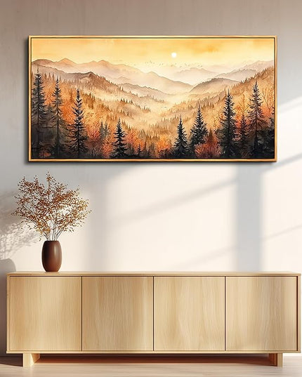 FUHAIHUA Wood Framed Canvas Wall Art For Living Room Wall Decor For Bedroom Office Wall Decoration Forest Landscape Paintings Farmhouse Pictures Artwork Room Aesthetic Home Decor 20x40 In
