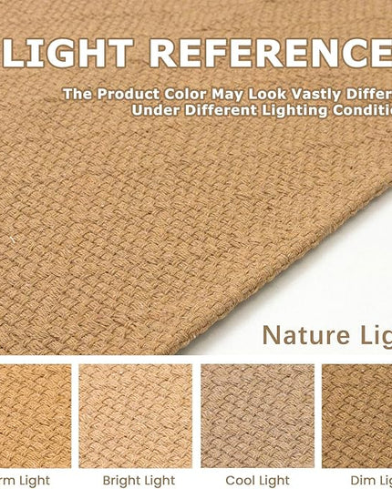 KOZYFLY Washable Runner Rug 2x8 Ft Runners for Hallway Rubber Backed Kitchen Entryway Runner Indoor Runner Rugs Braided Cotton, Carpet Runners for Hallway Entryway Bedroom, Warm Tan