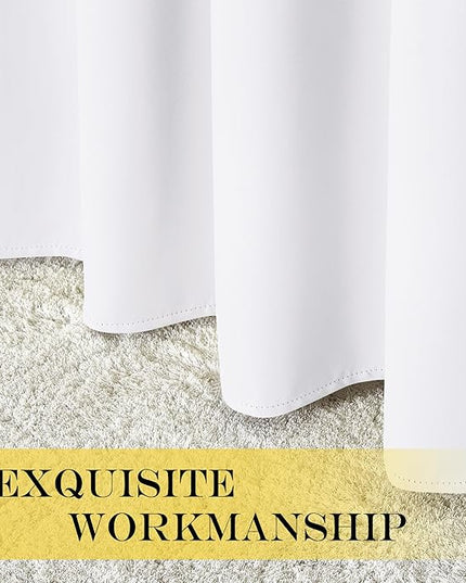 NICETOWN Extra Long Room Darkening Curtain 102 inches Long, Grommet Patio Door Curtain Thermal Drape Sound Reducing for Living Room/Bedroom (White, W66 x L102, 1 Panel)