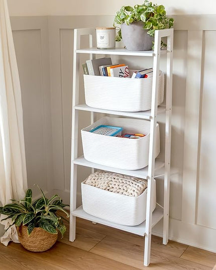 NaturalCozy Storage Baskets 16.8”x13”x7.6” Cotton Rope Woven Baskets for Organizing 3-Pack | Toy Storage Bins | Basket for Shelves, Laundry, Blanket, Clothes, Closet, Kitchen, Bathroom, Gifts