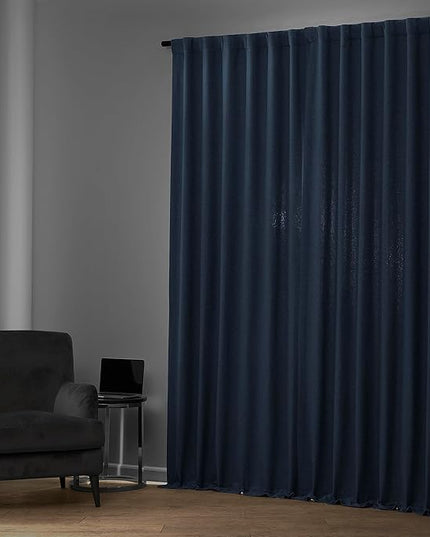 HPD Half Price Drapes Bellino Room Darkening Curtains 96 Inches Long Curtains for Bedroom & Living Room (1 Panel), 50W x 96L, Wild Blue