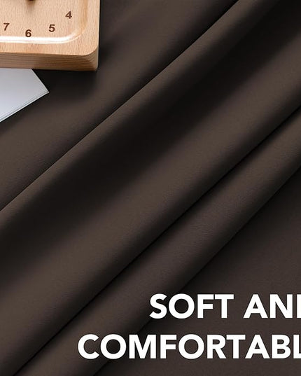 H.VERSAILTEX Blackout Curtains Thermal Insulated Window Treatment Panels Room Darkening Blackout Drapes for Living Room Back Tab/Rod Pocket Bedroom Draperies, 52 x 63 Inch, Chocolate Brown, 2 Panels