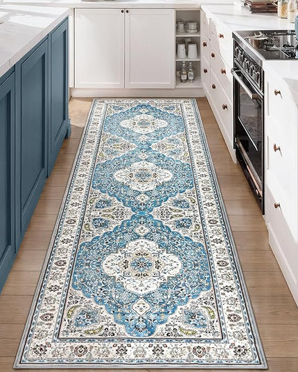 Ciicool Washable Runners Area Rug for Hallways, Ultra Soft 2'6 "x8' ft Boho Print Non-Slip Vintage Oriental Medallion Long Carpet for Kitchen Bedroom Laundry Bathroom