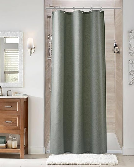 Naturoom Desert Sage 36 Inch Shower Curtain - Stall Narrow Half Linen Ultra Thick Fabric Shower Curtain Set with Hooks, Boho Farmhouse Rustic RV Camper Bath Curtains for Bathroom, 36x72