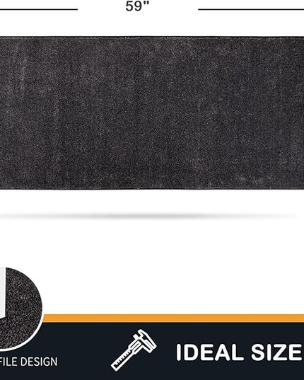 PURRUGS Dirt Trapping Door Mat 24" x 59", Non-Slip Machine Washable Entry Rug, Shoe Scraper, Dog Doormat, Super Absorbent Welcome Mat for Front & Back Door, Muddy Shoes & Paws, Charcoal