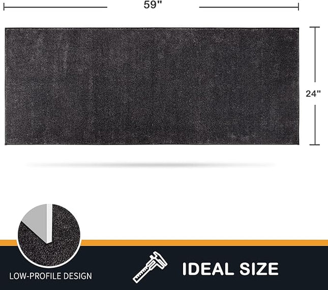 PURRUGS Dirt Trapping Door Mat 24" x 59", Non-Slip Machine Washable Entry Rug, Shoe Scraper, Dog Doormat, Super Absorbent Welcome Mat for Front & Back Door, Muddy Shoes & Paws, Charcoal