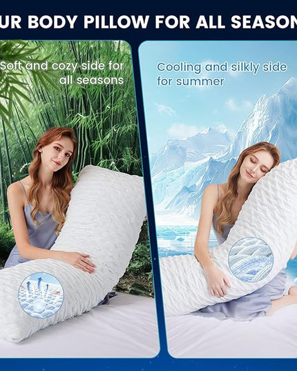 Body Pillow for Side Sleeper with Neck and Shoulder Pain,Adjustable Shredded Memory Foam Pillows, Cooling Pillow for hot Sleepers with Washable Cover, Bed Pillows for Adults, Original White