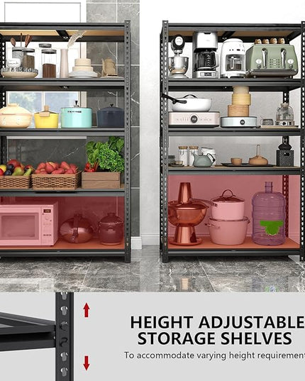 72" H Storage Shelves,Storage Shelves Heavy Duty,2400LBS Metal Shelving Units,Adjustable Garage Shelving Heavy Duty for Garage Storage,Warehouse,16"x35.5"x72",2 Pack