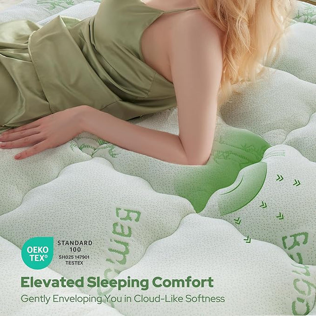 BEDLORE Twin Mattress Topper Viscose Derived from Bamboo, Thick Pillow Top Mattress Pad with Stretchable Pockets for 6"-15" Mattress, Soft Breathable Mattress Topper for Back Pain Relief