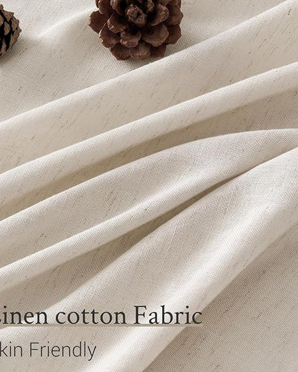 Topfinel Pinch Pleated Curtains 90 Inches Long 1 Panels Set,Oatmeal Semi Sheer Cotton Blend Fabric Aesthetic Advanced Curtain Drapes for Living Room Bedroom,72x90 inch Length