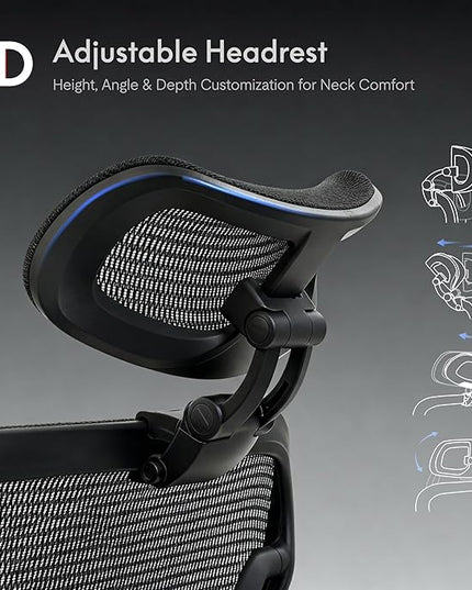 FLEXISPOT ErgoX Max Ergonomic Office Chair Black - Aluminum Alloy Frame & Base, 661 lb Capacity, 5D Armrests, 4D Adaptive Lumbar & 4D Headrest