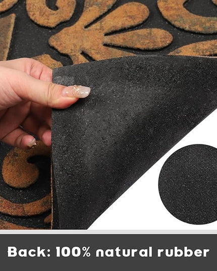 Large 47"x22" Heavy Duty Welcome Mat Outdoor with Non-Slip Rubber Backing - Durable Outdoor Door Mat for Front Door Entrance, Garage, Patio & High Traffic Areas（Welcome - Style2）