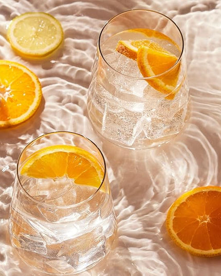 Krosno Water Juice Drinking Glasses, Set of 6, 12.9 oz, Avant-Garde Collection, Crystal Glass, Lightweight Everyday Drinking Glasses, Multi-Purpose, Dishwasher Safe, Made in Europe