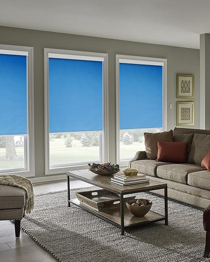 ZSHINE Motorized Blackout Window Blinds Customize Width (23-95 Inches) Remote Control Wireless and Rechargeable Roller Shades Blinds for Windows, Home, Office, Hotel, Club, Restaurant (82010w)