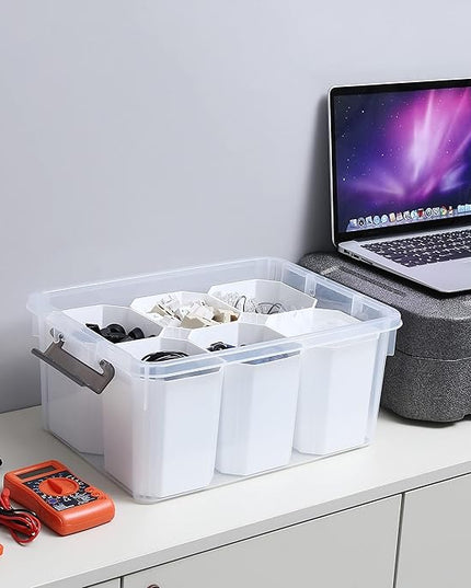 Citylife 17 QT Plastic Storage Bins Clear Storage Box with Lids Multipurpose Stackable Storage Containers for Organizing Tool, Craft, Crayon