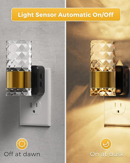 L LOHAS LED Night Light, Night Lights Plug into Wall, 10-Color RGB Change Nightlights,10/50/100LM Adjustable Automatic Nightlights Plug in with Dusk to Dawn Sensor for Room Bathroom Hallway