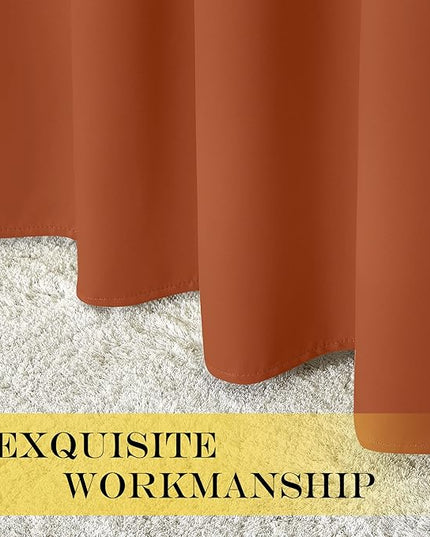 NICETOWN Blackout Window Curtain 90 inch Length - Room Darkening Thermal Insulated Grommet Large Window Treatment Light Blocking for Bedroom/Doorway (Burnt Orange, 1 Panel, W52 x L90)
