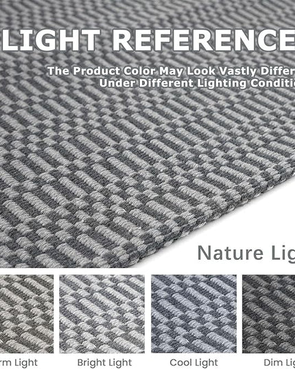 KOZYFLY Washable Runner Rug 3x18 ft Hallway Kitchen Runner Rugs with Rubber Backing Bobo Non Slip Entryway Runner Indoor, Long Carpet Runners for Hall Kitchen Entryway, Grey/Charcoal Grey