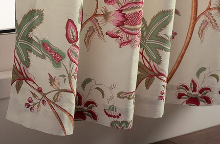 Maison d'Hermine Curtains for Living Room 100% Cotton 84 inch Length One Panel Light Filtering Curtains for Bedroom Windows with Rod and Loop Pockets Drapes (Chantilly, 50" W x 84" L)