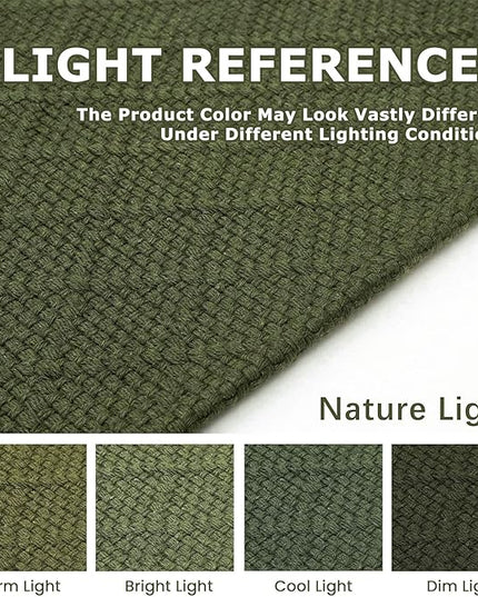 KOZYFLY Runner Rug 2x8 Ft Washable Runners for Hallways Non Slip Rubber Backed Kitchen Runners, Braided Cotton Entryway Runner Indoor, Floor Carpet for Hallway Kitchen Entryway, Dark Green