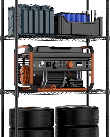 1000 lbs 4 Tier Shelf Metal Storage Shelves Shelving Wire Rack Heavy Duty Closet Organizers for Garage Kitchen Bathroom Laundry Black 15.7" D x 33.5" W x 59.5" H